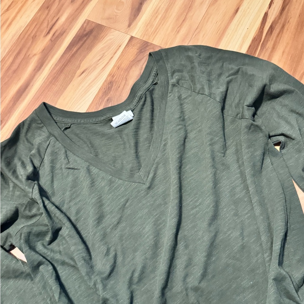 PINK | Plain Military Green Long Sleeve Tee
